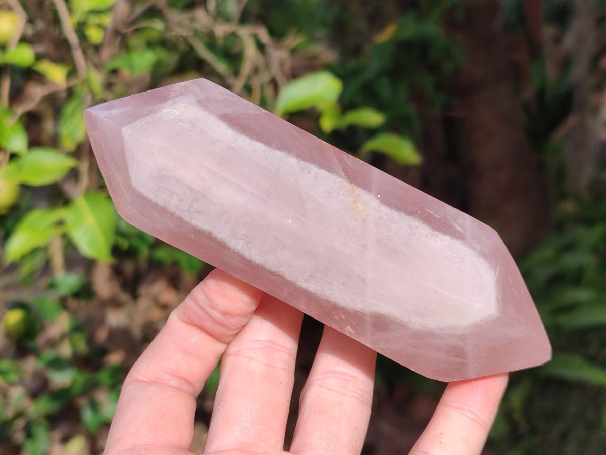 Polished Double Terminated Gemmy Rose Quartz Crystals x 6 From Madagascar - Toprock Gemstones and Minerals 