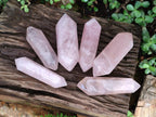 Polished Double Terminated Gemmy Rose Quartz Crystals x 6 From Madagascar - Toprock Gemstones and Minerals 