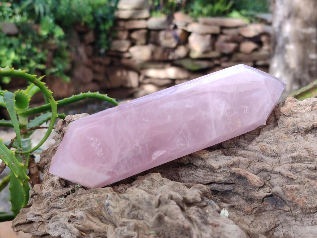 Polished Double Terminated Gemmy Rose Quartz Crystals x 6 From Madagascar - Toprock Gemstones and Minerals 