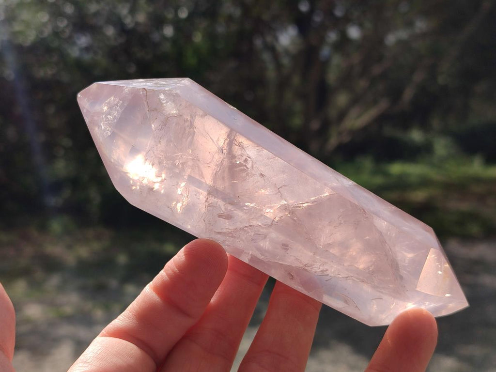 Polished Double Terminated Gemmy Rose Quartz Crystals x 6 From Madagascar - Toprock Gemstones and Minerals 