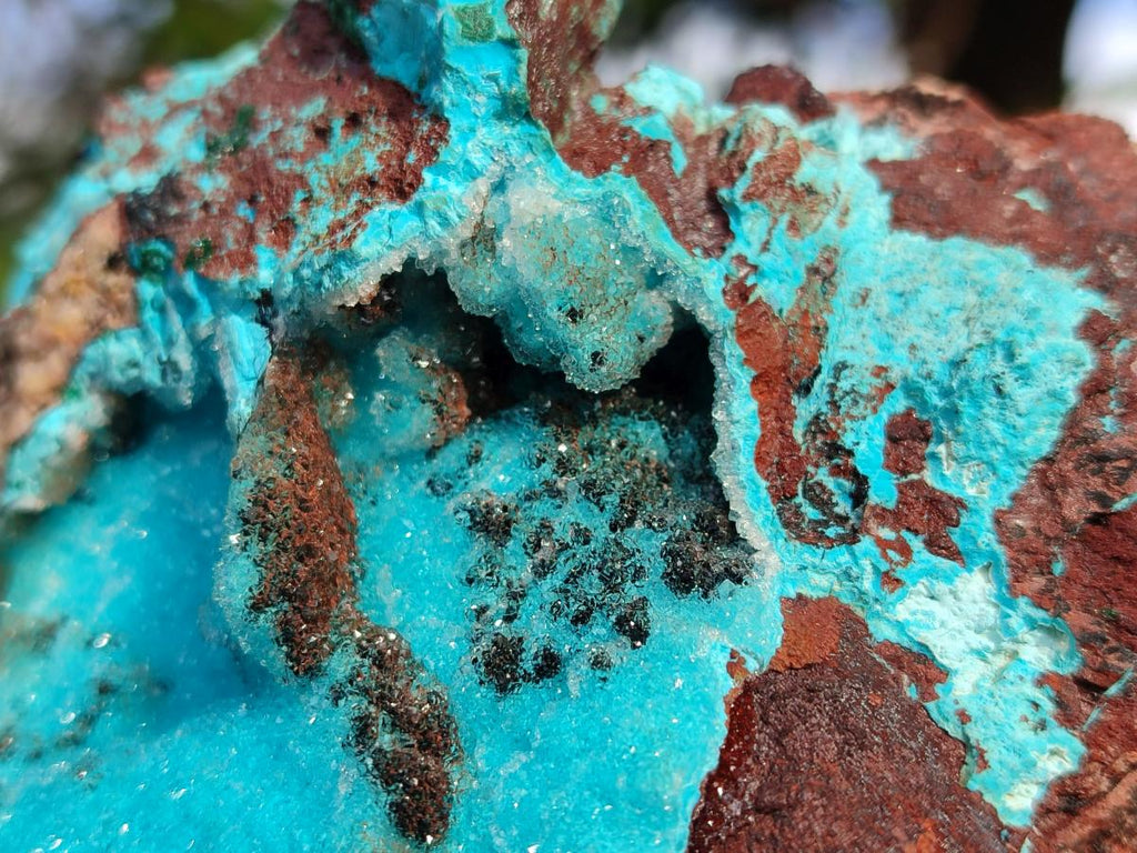 Natural Drusy Coated Chrysocolla Specimens with Copper and Heterogenite x 2 From Lupoto Mine, Congo - Toprock Gemstones and Minerals 