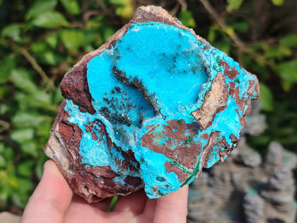 Natural Drusy Coated Chrysocolla Specimens with Copper and Heterogenite x 2 From Lupoto Mine, Congo - Toprock Gemstones and Minerals 