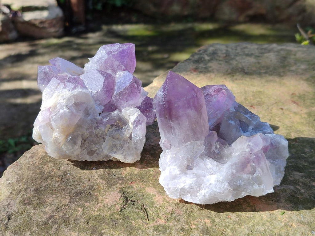 Natural Jacaranda Amethyst Crystals and Clusters x 4 From Mumbwa, Zambia - Toprock Gemstones and Minerals 