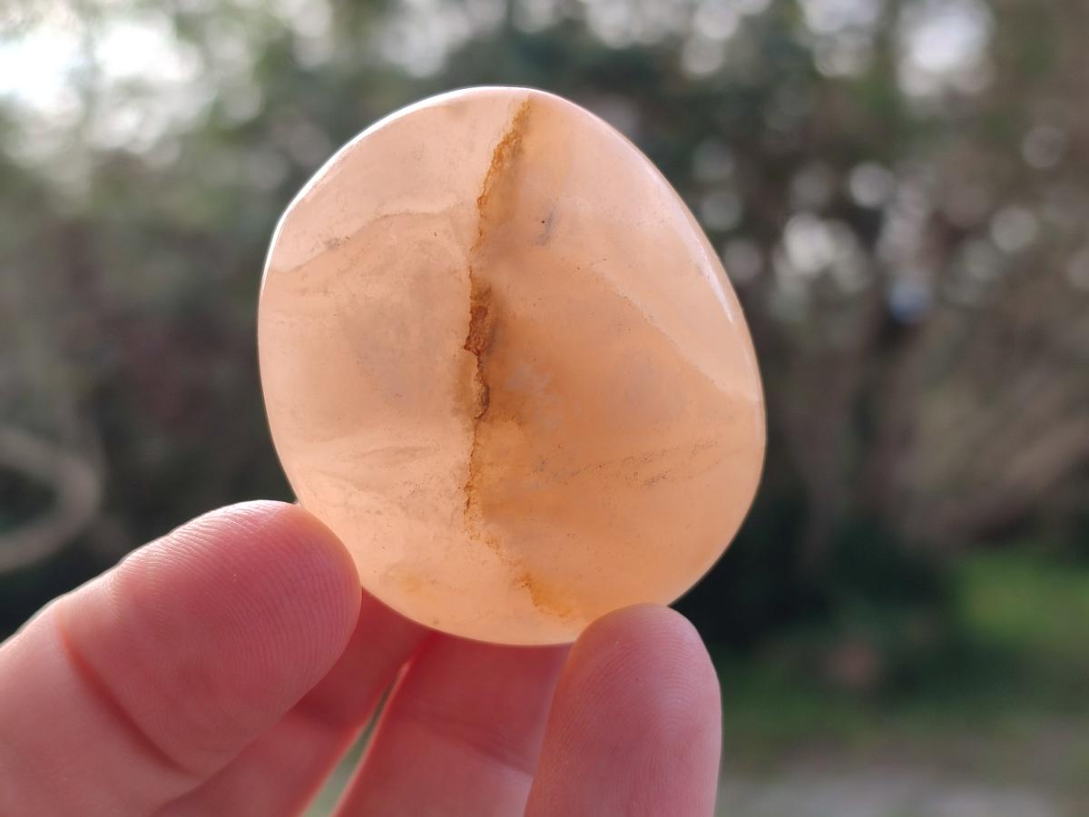 Polished Orange Twist Calcite Galets x 12 From Maevantanana, Madagascar - Toprock Gemstones and Minerals 