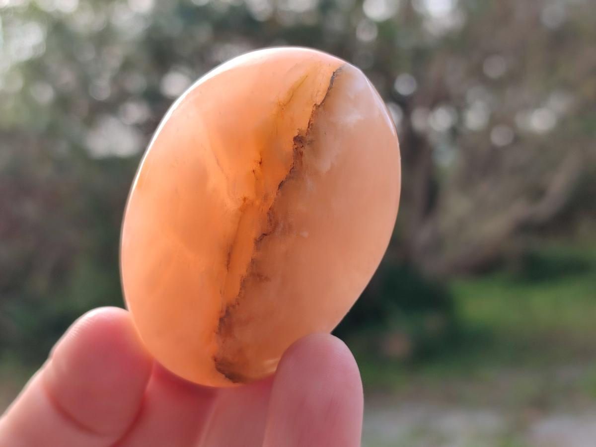 Polished Orange Twist Calcite Galets x 12 From Maevantanana, Madagascar - Toprock Gemstones and Minerals 