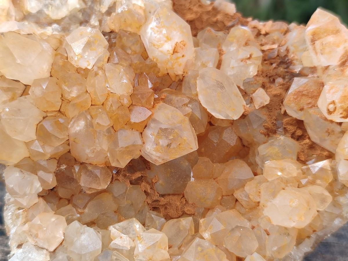 Natural Golden Limonite Quartz Vug Geode Specimens x 4 From Solwezi, Zambia - Toprock Gemstones and Minerals 