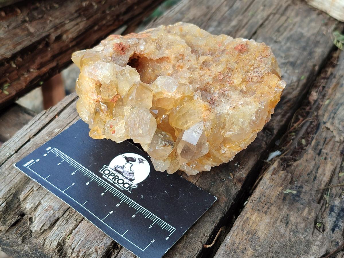 Natural Golden Limonite Quartz Vug Geode Specimens x 4 From Solwezi, Zambia - Toprock Gemstones and Minerals 