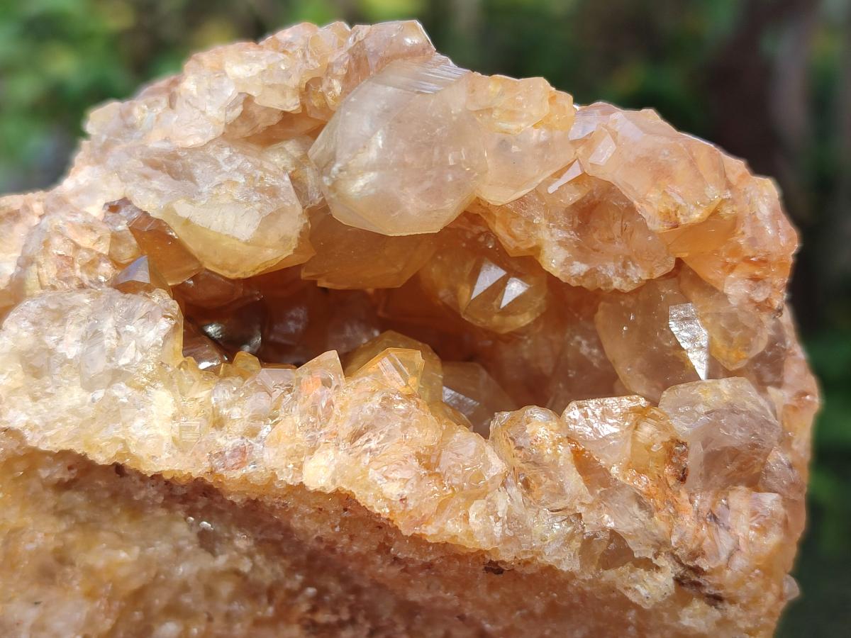 Natural Golden Limonite Quartz Vug Geode Specimens x 4 From Solwezi, Zambia - Toprock Gemstones and Minerals 