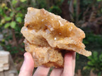 Natural Golden Limonite Quartz Vug Geode Specimens x 4 From Solwezi, Zambia - Toprock Gemstones and Minerals 
