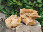 Natural Golden Limonite Quartz Vug Geode Specimens x 4 From Solwezi, Zambia - Toprock Gemstones and Minerals 