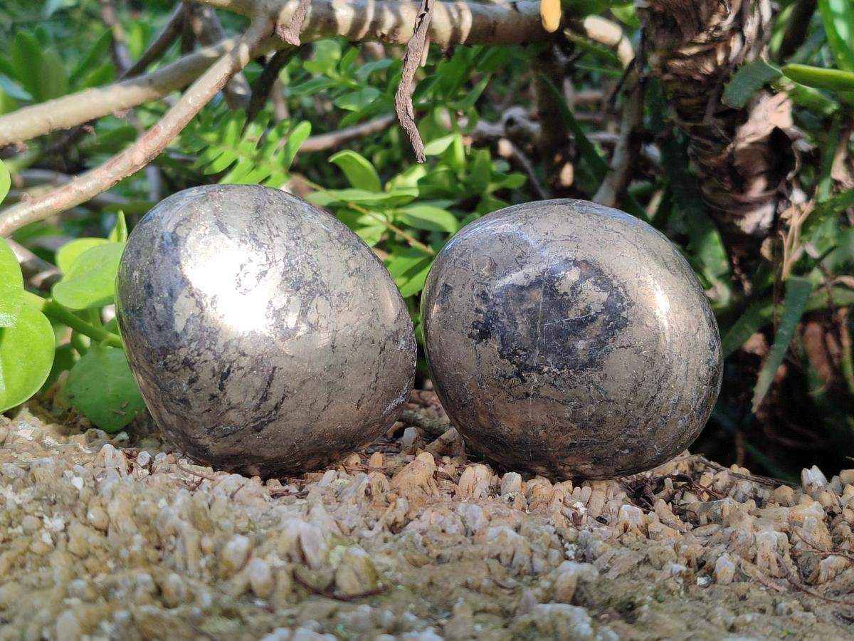 Polished Basalt Pharaoh Stone Galets x 6 From Iron Duke Mine, Zimbabwe - Toprock Gemstones and Minerals 