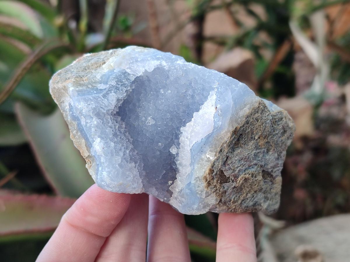 Natural Blue Lace Agate Geode Specimens x 6 From Nsanje, Malawi - Toprock Gemstones and Minerals 