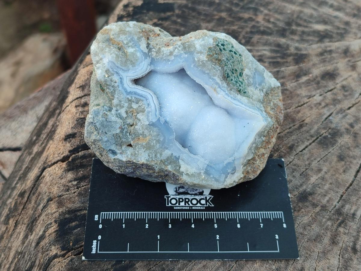 Natural Blue Lace Agate Geode Specimens x 6 From Nsanje, Malawi - Toprock Gemstones and Minerals 