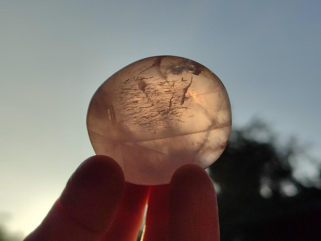 Polished Gemmy Rose Quartz Palm Stones x 24 From Madagascar - Toprock Gemstones and Minerals 