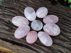 Polished Gemmy Rose Quartz Palm Stones x 24 From Madagascar - Toprock Gemstones and Minerals 