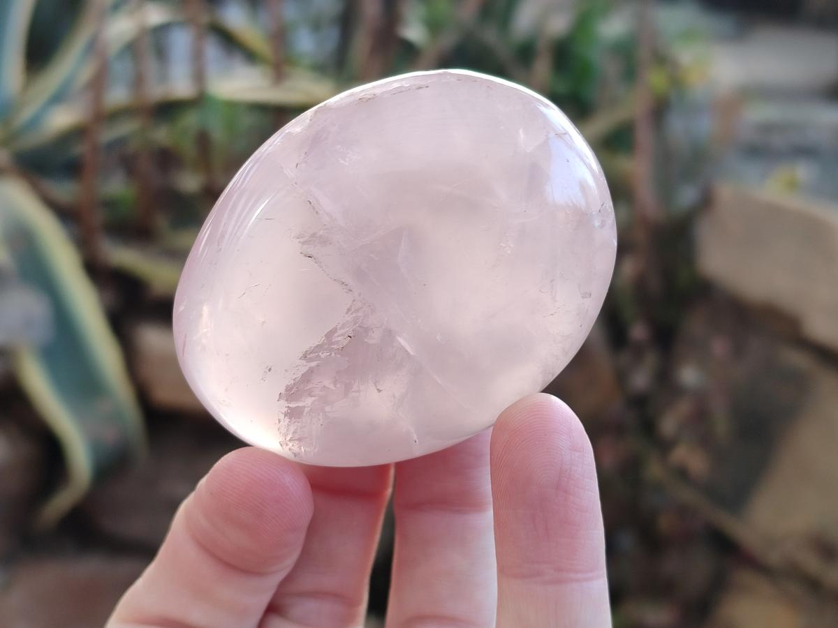 Polished Gemmy Rose Quartz Palm Stones x 24 From Madagascar - Toprock Gemstones and Minerals 