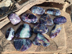 Polished Mix of Watermelon Fluorite Pieces x 12 From Uis, Namibia - Toprock Gemstones and Minerals 
