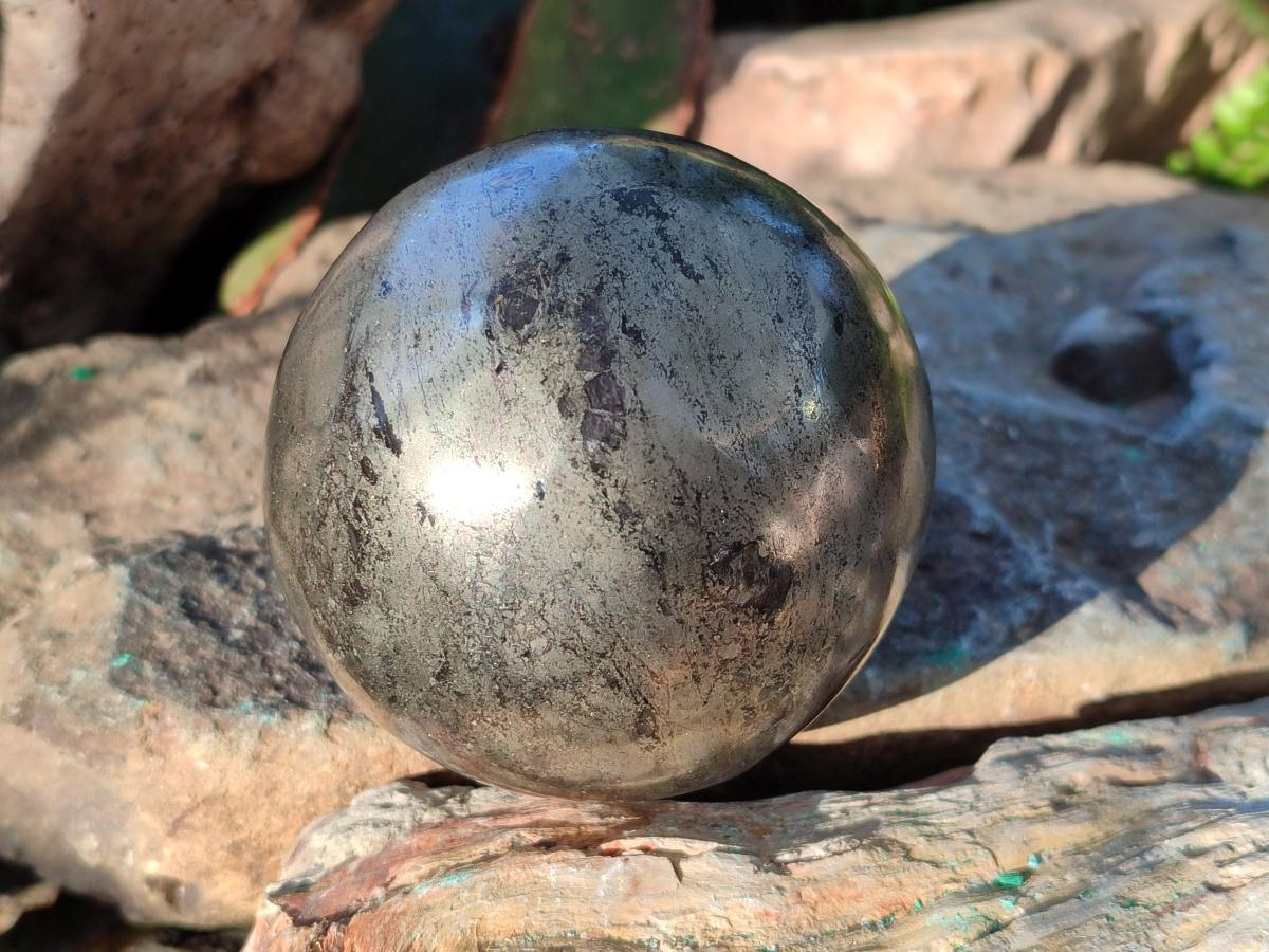 Polished Large Basalt Pharaoh Stone Sphere x 1 From Iron Duke Mine, Zimbabwe - Toprock Gemstones and Minerals 