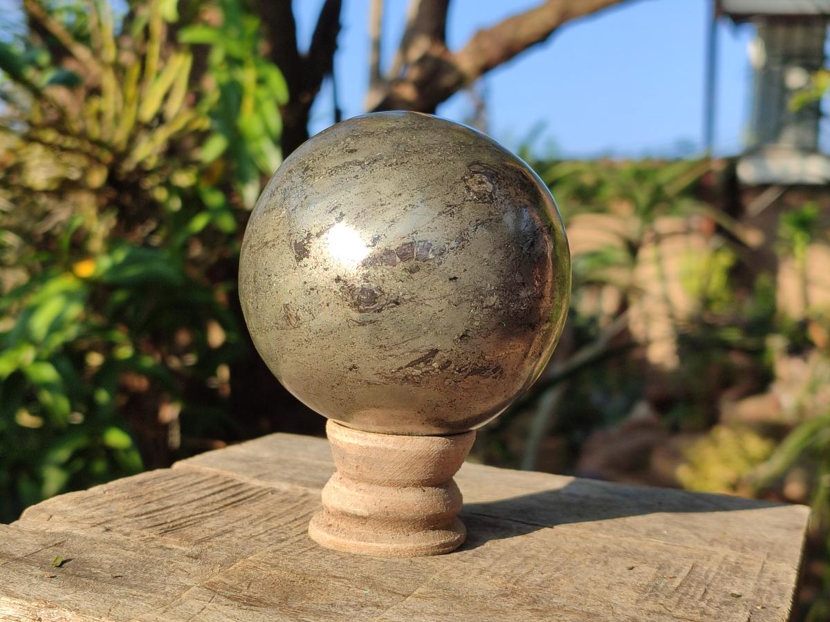 Polished Large Basalt Pharaoh Stone Sphere x 1 From Iron Duke Mine, Zimbabwe - Toprock Gemstones and Minerals 