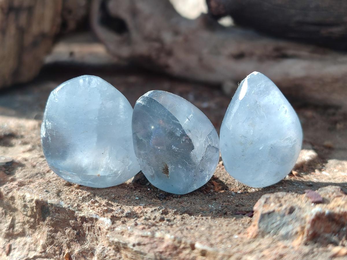 Polished Blue Celestite Free Forms x 35 From Sakoany, Madagascar - Toprock Gemstones and Minerals 