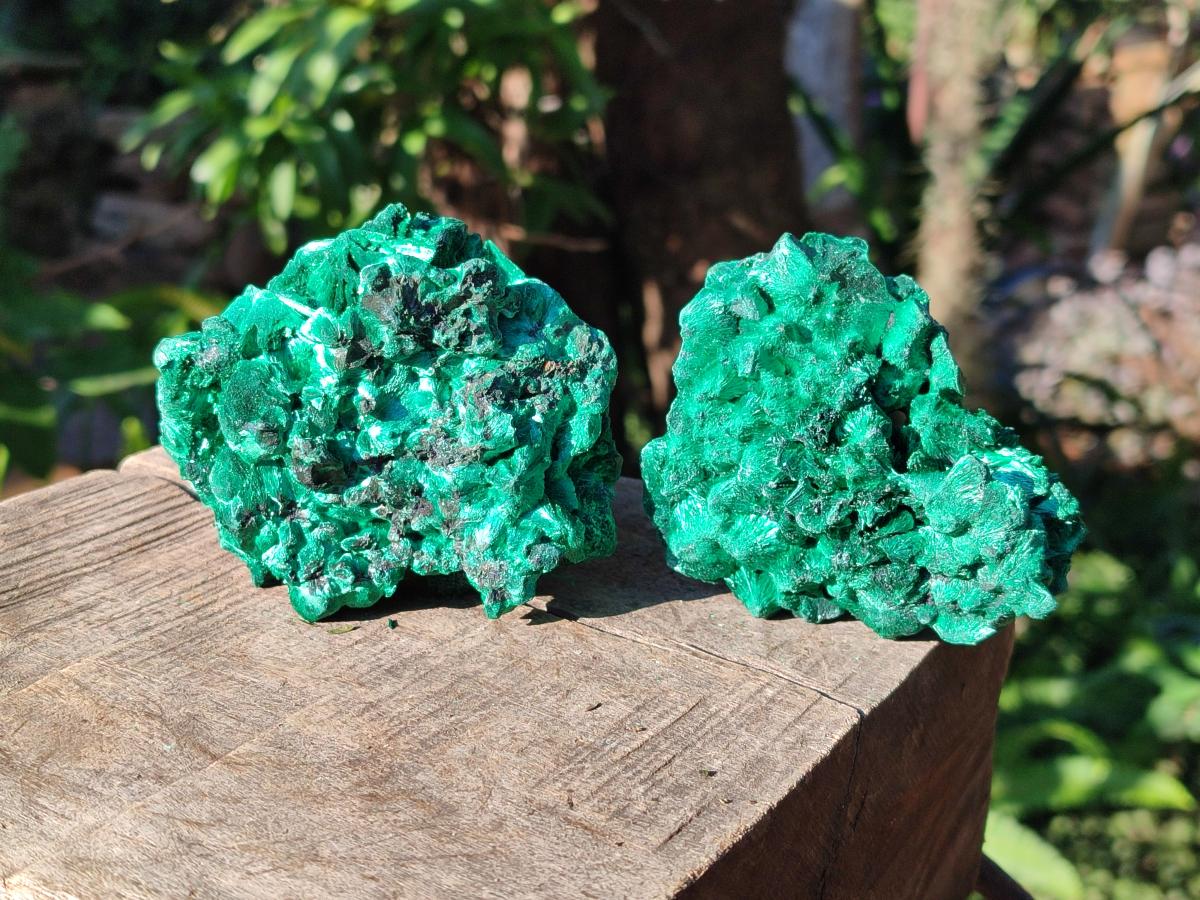 Natural Silky Malachite Specimens x 6 From Kasompe, Congo - Toprock Gemstones and Minerals 