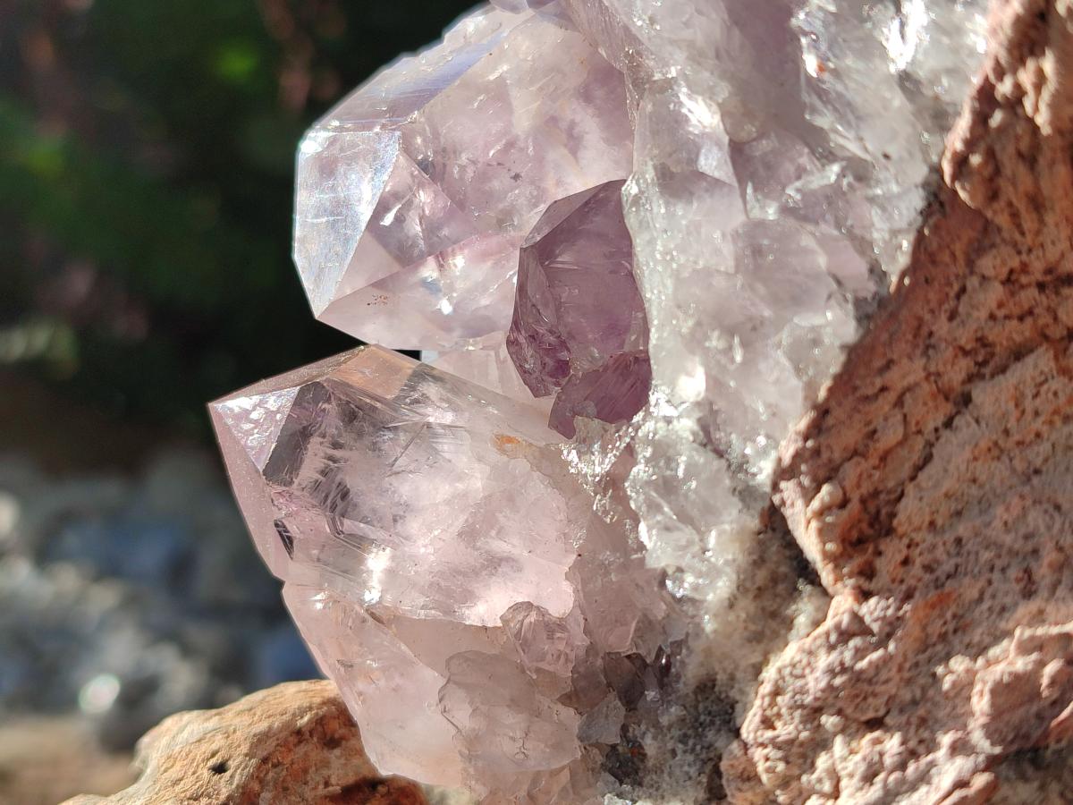 Natural Jacaranda Amethyst Clusters x 3 From Mumbwa, Zambia - Toprock Gemstones and Minerals 