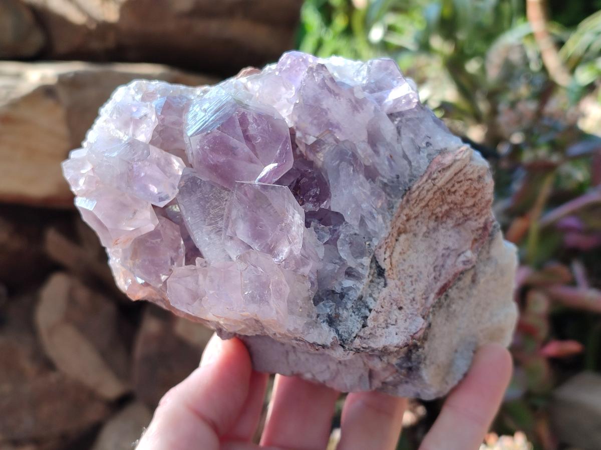 Natural Jacaranda Amethyst Clusters x 3 From Mumbwa, Zambia - Toprock Gemstones and Minerals 