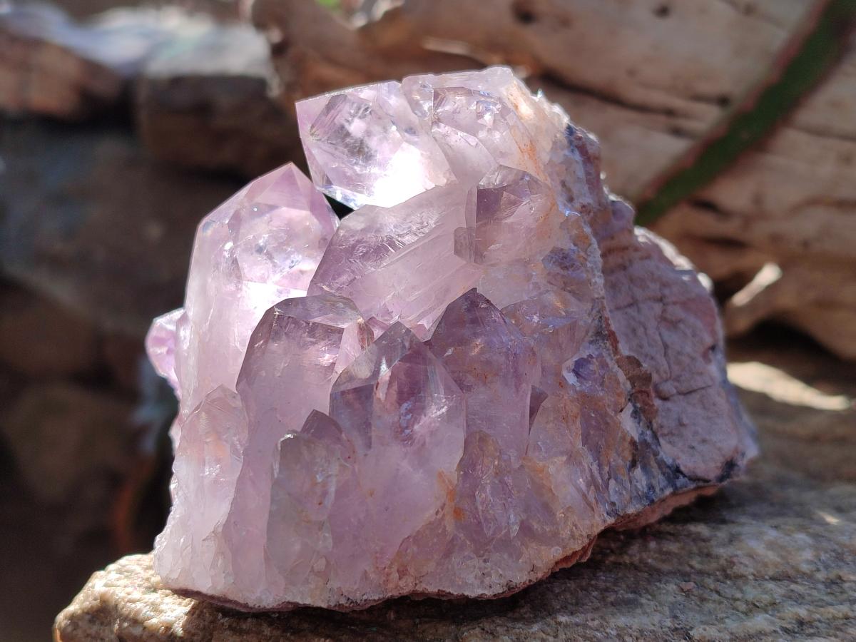 Natural Jacaranda Amethyst Clusters x 3 From Mumbwa, Zambia - Toprock Gemstones and Minerals 