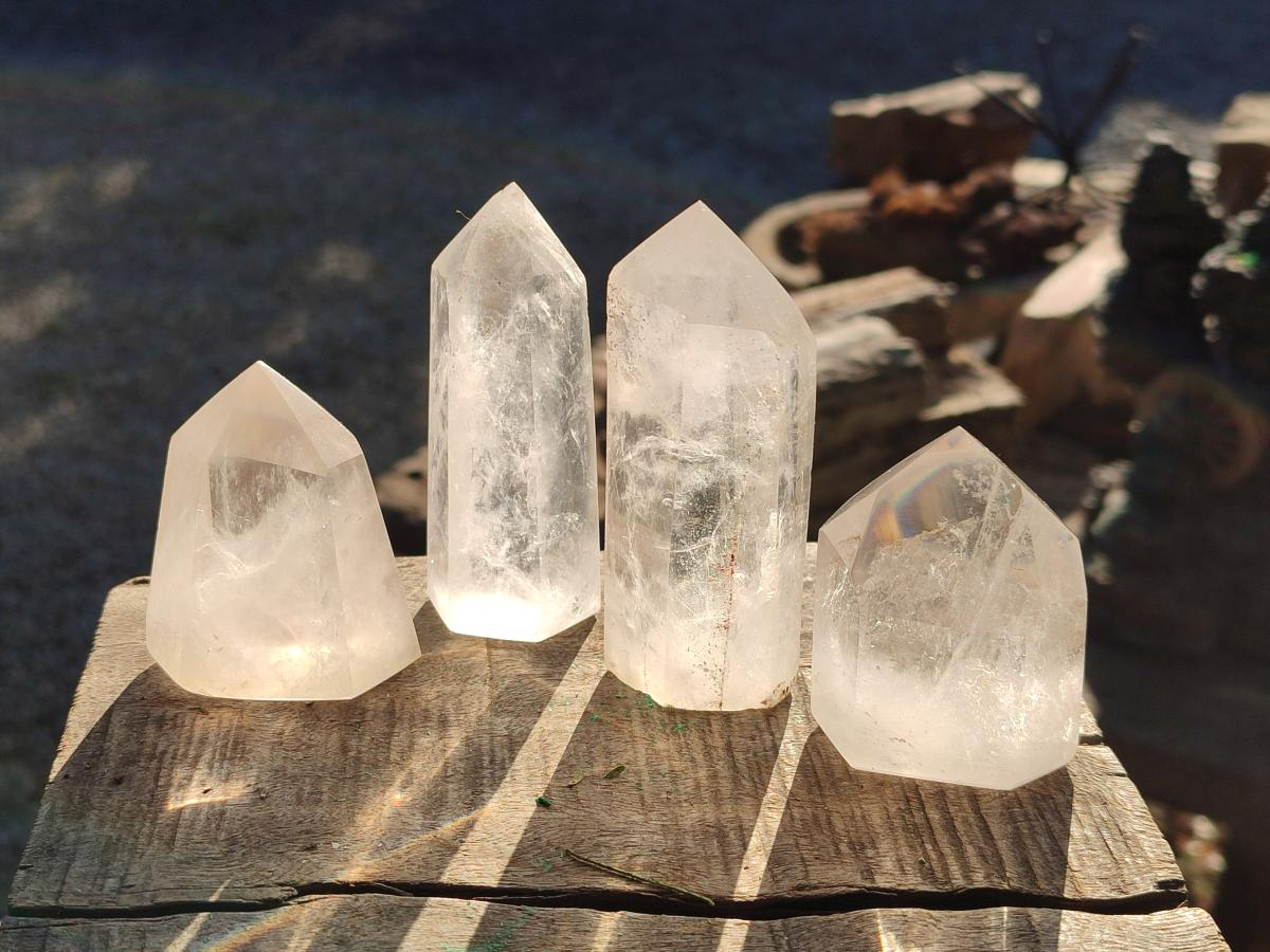 Polished Clear Quartz Display Crystals x 6 From Madagascar - Toprock Gemstones and Minerals 