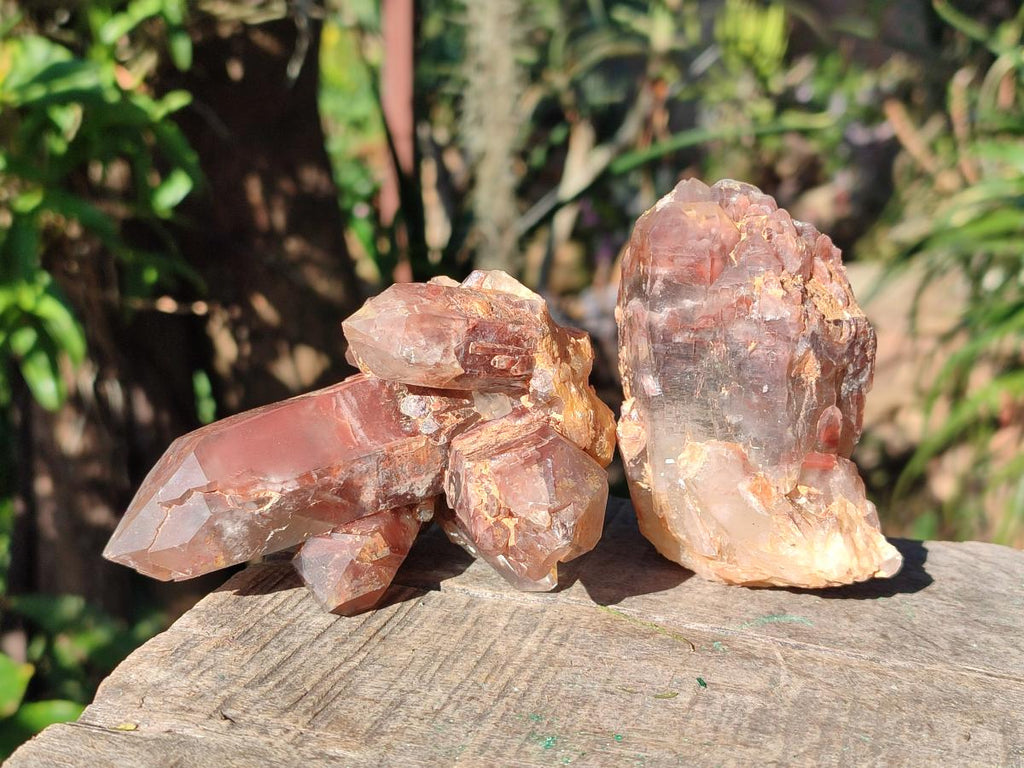 Natural Red Hematoid Quartz Crystals and Clusters x 6 From Karoi, Zimbabwe - Toprock Gemstones and Minerals 