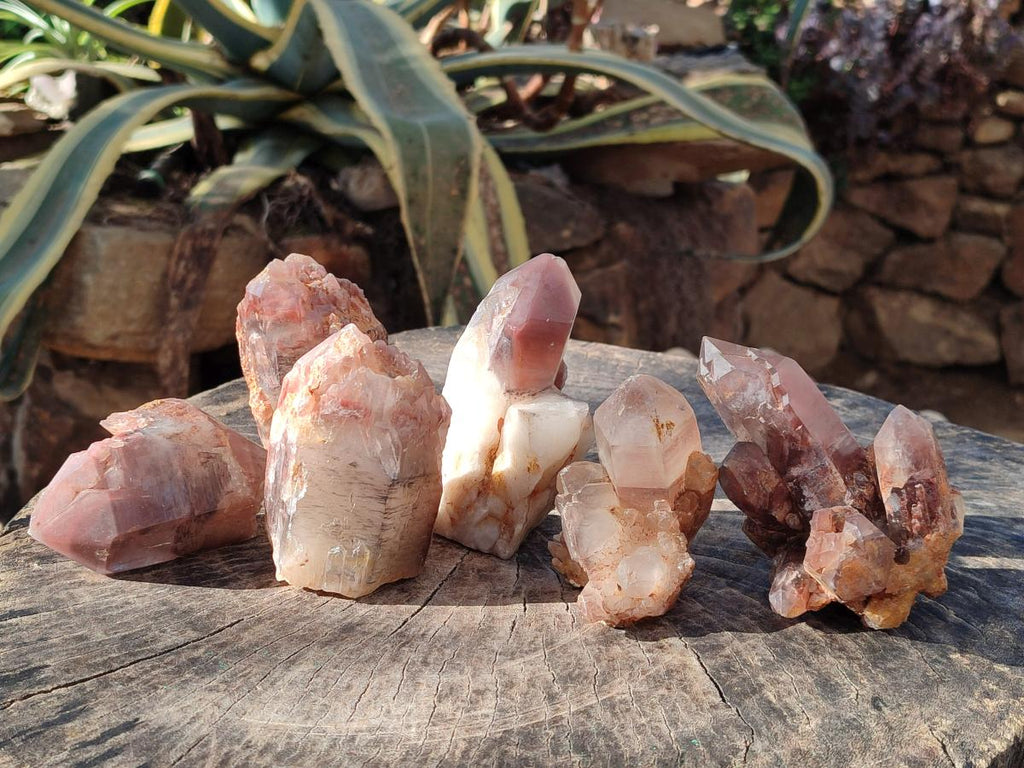 Natural Red Hematoid Quartz Crystals and Clusters x 6 From Karoi, Zimbabwe - Toprock Gemstones and Minerals 