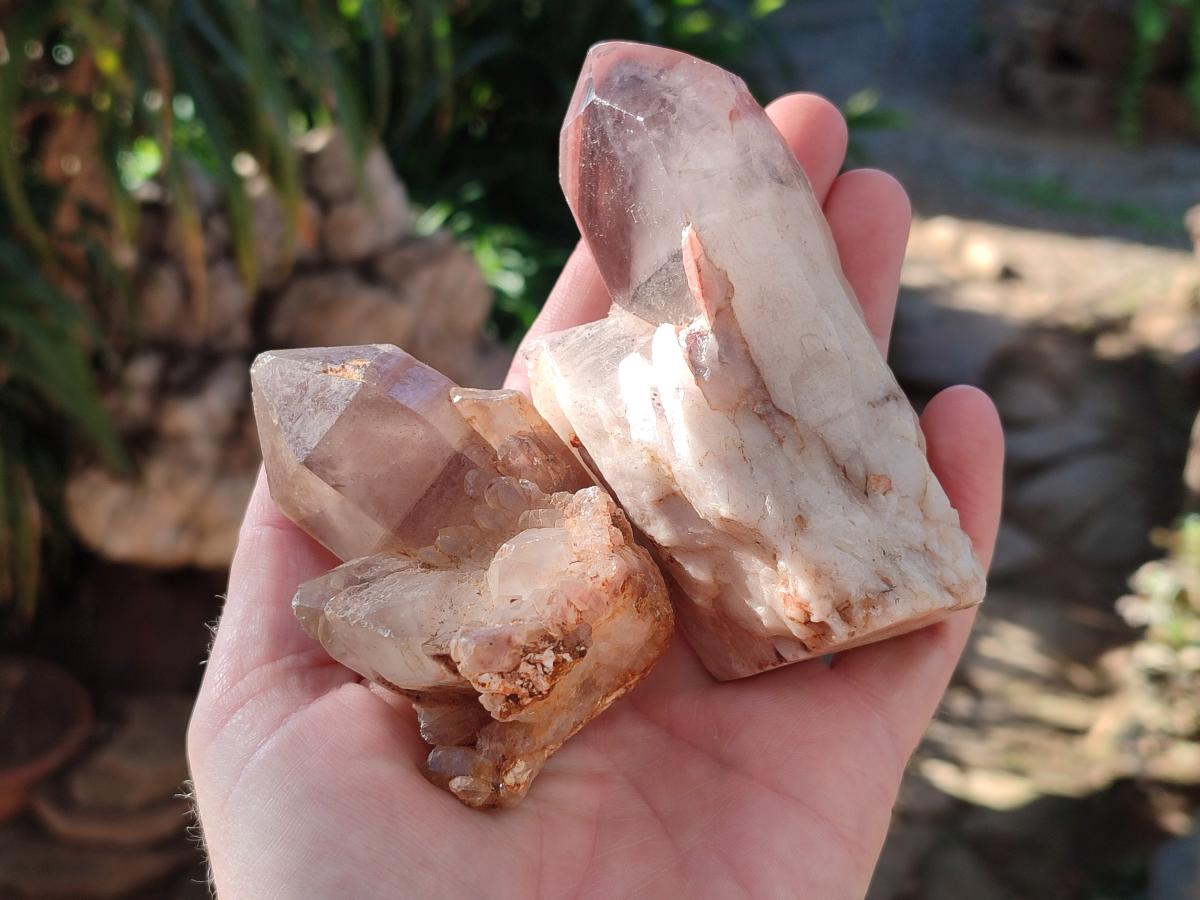 Natural Red Hematoid Quartz Crystals and Clusters x 6 From Karoi, Zimbabwe - Toprock Gemstones and Minerals 