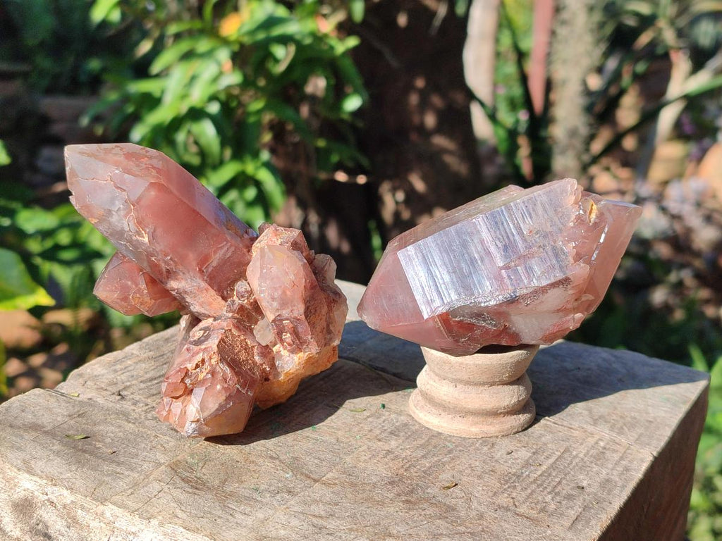 Natural Red Hematoid Quartz Crystals and Clusters x 6 From Karoi, Zimbabwe - Toprock Gemstones and Minerals 