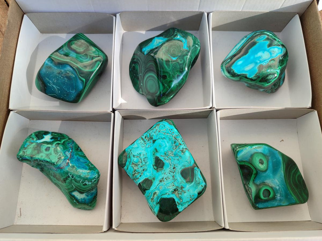 Polished Malacolla Free Forms x 6 From Kulukuluku, Congo - Toprock Gemstones and Minerals 