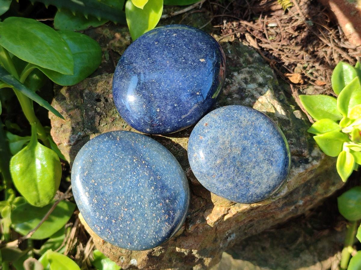 Polished Lazulite Galets x 24 From Madagascar - Toprock Gemstones and Minerals 