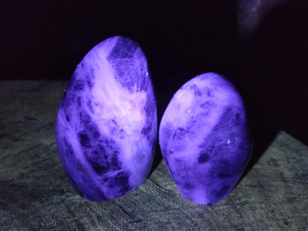 Polished Watermelon Fluorite Standing Display Pieces x 6 From Uis, Namibia - Toprock Gemstones and Minerals 