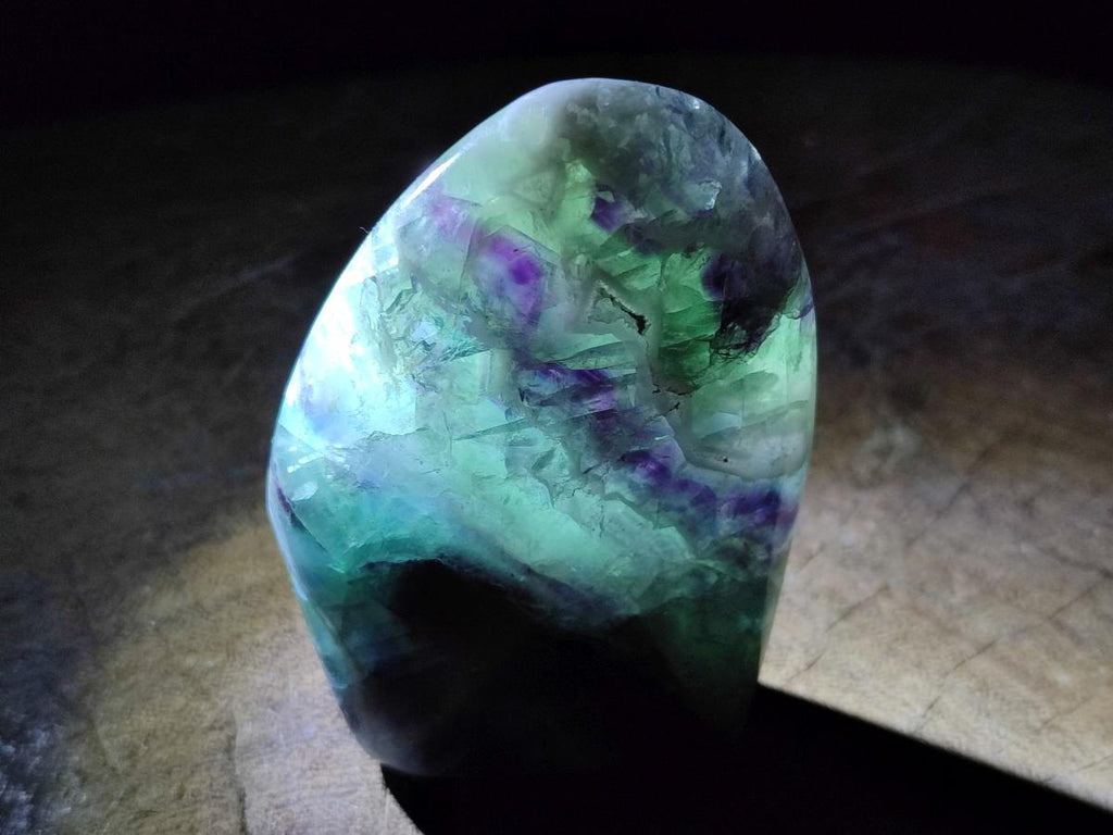 Polished Watermelon Fluorite Standing Display Pieces x 6 From Uis, Namibia - Toprock Gemstones and Minerals 