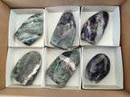 Polished Watermelon Fluorite Standing Display Pieces x 6 From Uis, Namibia - Toprock Gemstones and Minerals 