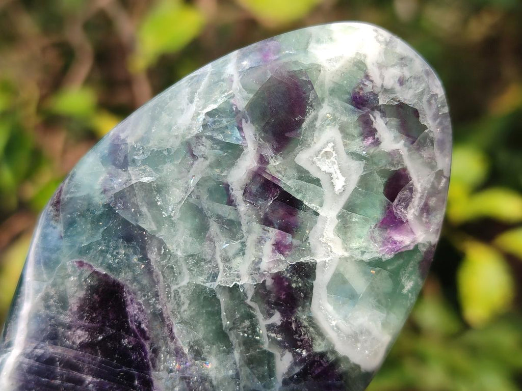 Polished Watermelon Fluorite Standing Display Pieces x 6 From Uis, Namibia - Toprock Gemstones and Minerals 