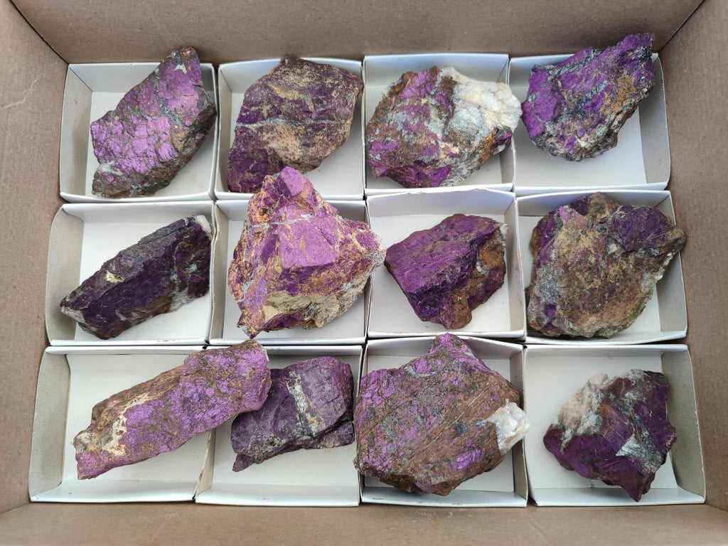 Natural Metallic Cobbed Purpurite Specimens x 12 From Erongo, Namibia - Toprock Gemstones and Minerals 