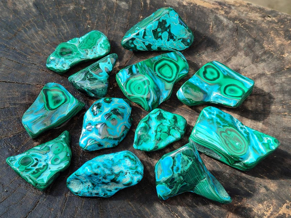 Polished Malacolla Free Forms x 12 From Kulukuluku, Congo - Toprock Gemstones and Minerals 