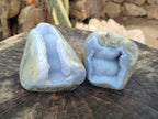 Polished Blue Lace Agate Standing Display Pieces x 2 From Nsanje, Malawi - Toprock Gemstones and Minerals 