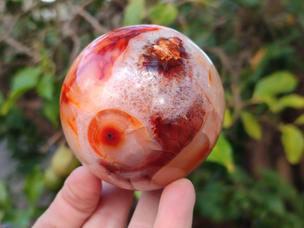 Polished Carnelian Agate Gemstone Spheres x 3 From Madagascar - Toprock Gemstones and Minerals 
