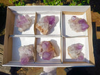 Natural Large Jacaranda Amethyst Crystal Clusters x 6 From Mumbwa, Zambia