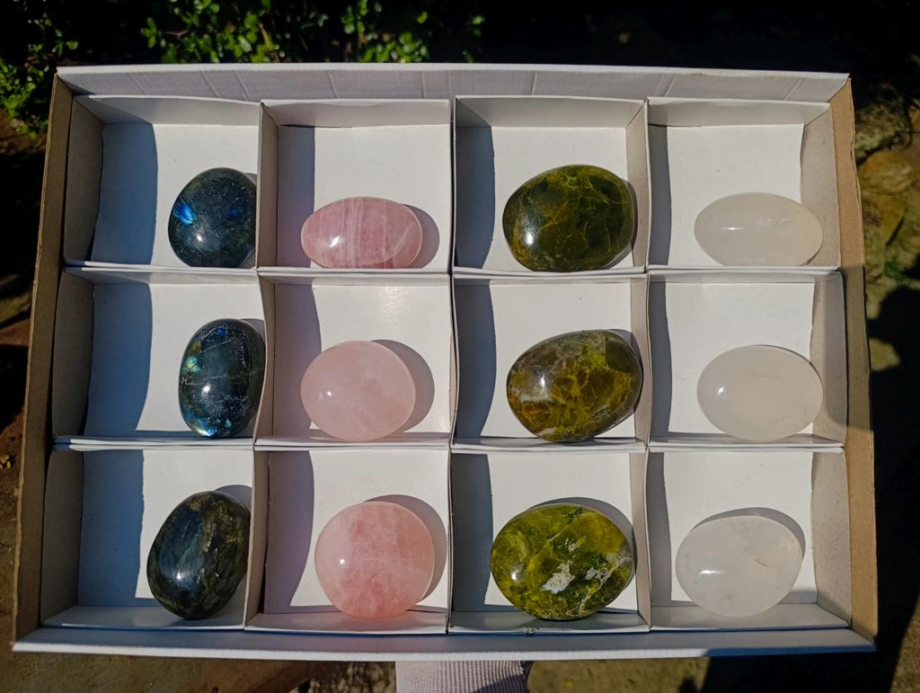 Polished Mixed Multi Mineral Galets x 12 From Madagascar - Toprock Gemstones and Minerals 