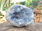 Natural Large Blue Celestite Geode Specimen x 1 From Sakoany, Madagascar - Toprock Gemstones and Minerals 