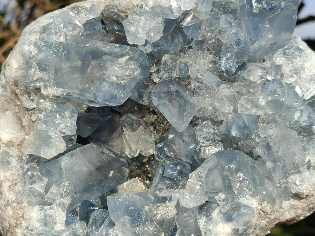 Natural Large Blue Celestite Geode Specimen x 1 From Sakoany, Madagascar - Toprock Gemstones and Minerals 
