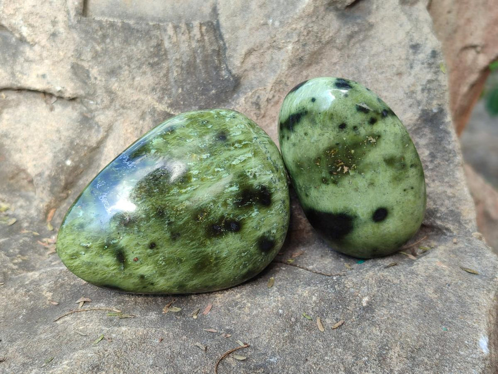 Polished Leopard Stone Palm Stones x 13 From Zimbabwe - Toprock Gemstones and Minerals 