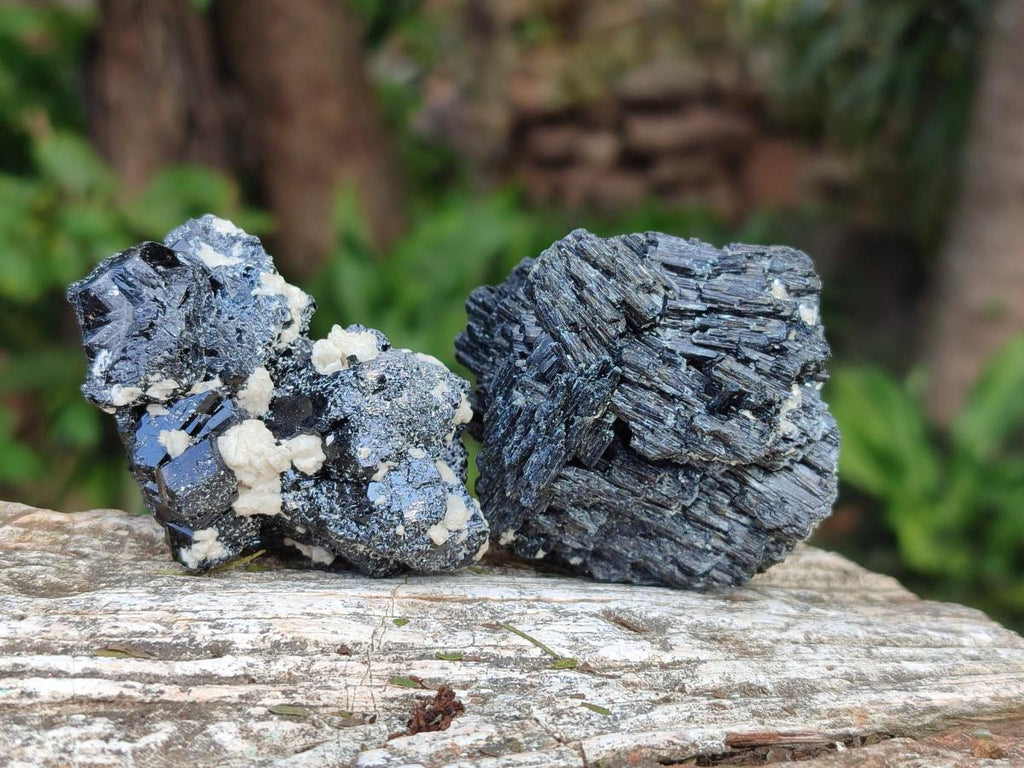 Natural Schorl Black Tourmaline Specimens with Muscovite Mica and Orthoclase x 12 From Erongo, Namibia