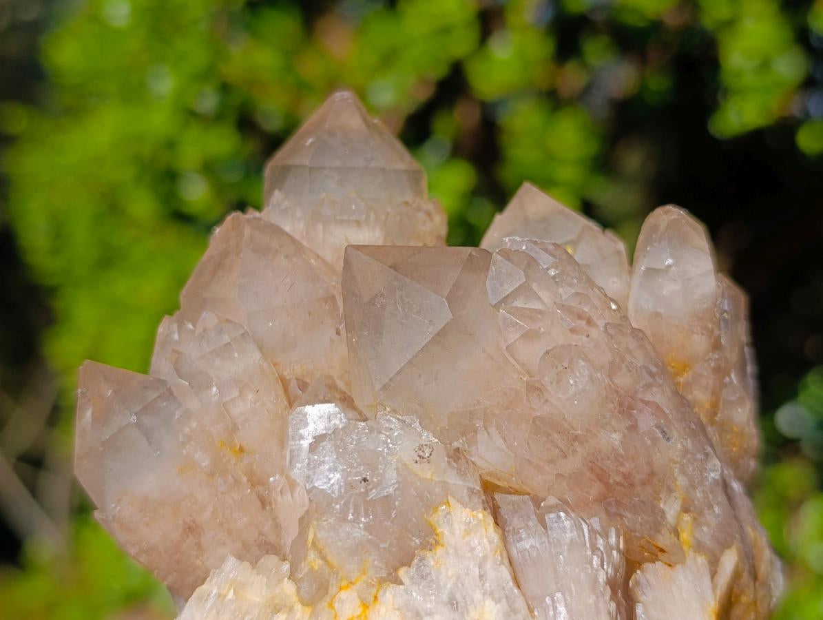 Natural Cascading White Phantom Smokey Luena Quartz Clusters x 3 From Luena, Congo - Toprock Gemstones and Minerals 